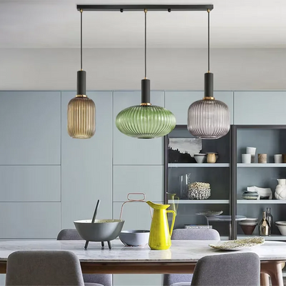 Colorful Glass Pendant Lights for Retro Style