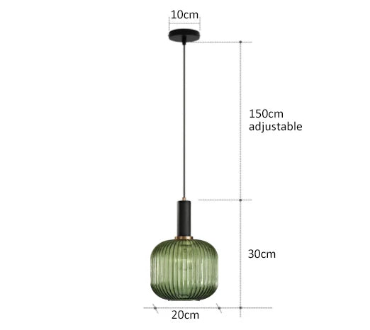 Colorful Glass Pendant Lights for Retro Style - Bgreen20cm / CHINA