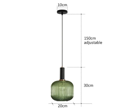 Colorful Glass Pendant Lights for Retro Style - Bgreen20cm / CHINA