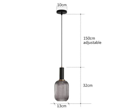 Colorful Glass Pendant Lights for Retro Style - Bgrey13cm / CHINA