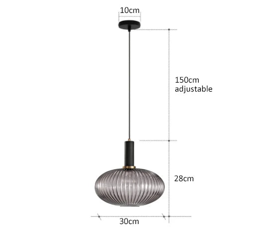 Colorful Glass Pendant Lights for Retro Style - Bgrey30cm / CHINA