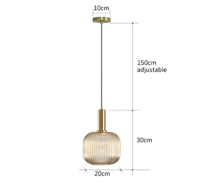Colorful Glass Pendant Lights for Retro Style - Gamber20cm / CHINA