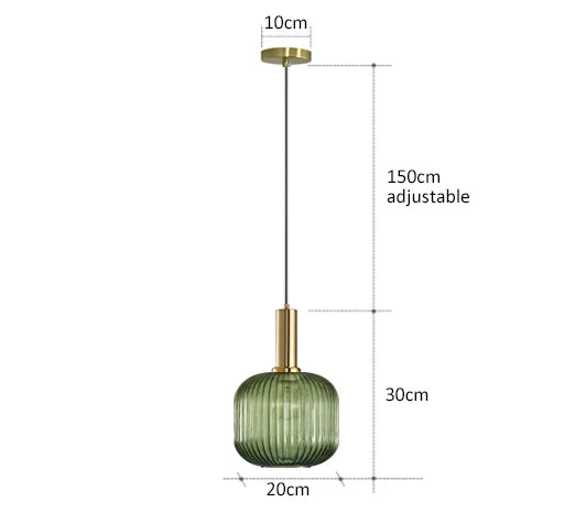 Colorful Glass Pendant Lights for Retro Style - Ggreen20cm / CHINA