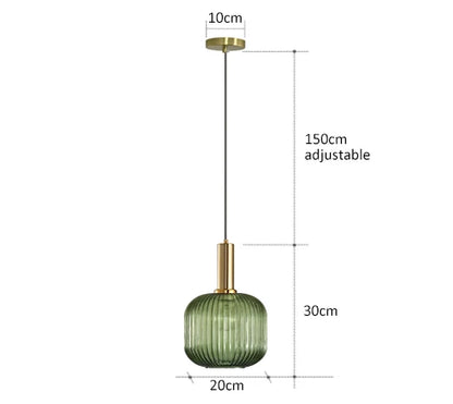 Colorful Glass Pendant Lights for Retro Style - Ggreen20cm / CHINA