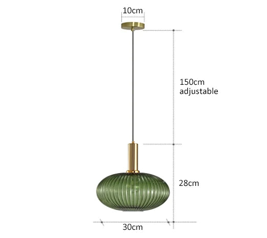 Colorful Glass Pendant Lights for Retro Style - Ggreen30cm / CHINA