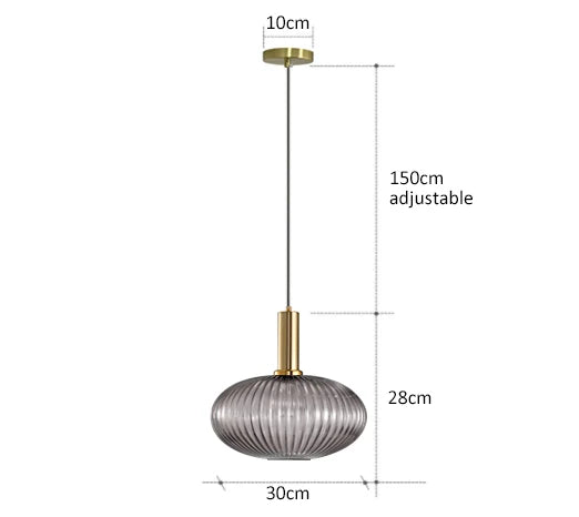 Colorful Glass Pendant Lights for Retro Style - Ggrey30cm / CHINA