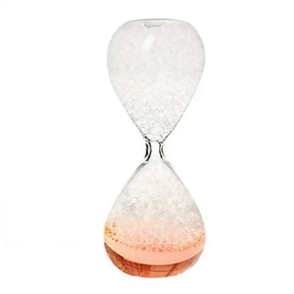 Clear glass decorbites bubble dream hourglass with heart shape and peach glitter sand for kids bedroom decor