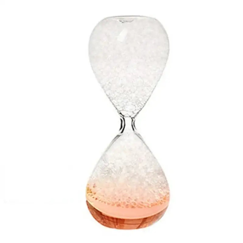 Clear glass decorbites bubble dream hourglass with heart shape and peach glitter sand for kids bedroom decor