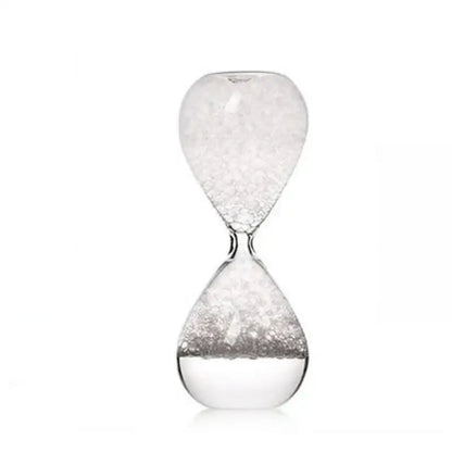 Clear glass decorbites bubble dream hourglass with heart shapes and flowing silver glitter for kids bedroom decor