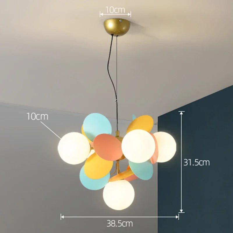 Colorful LED Branch Chandelier for Bedroom-Living Room - 5 heads colourful - Chandelier