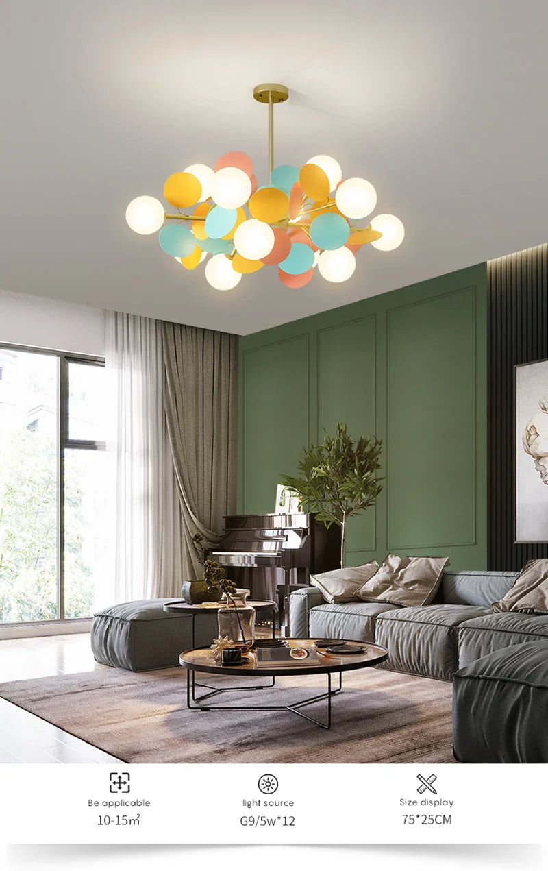 Colorful LED Branch Chandelier for Bedroom-Living Room - Chandelier