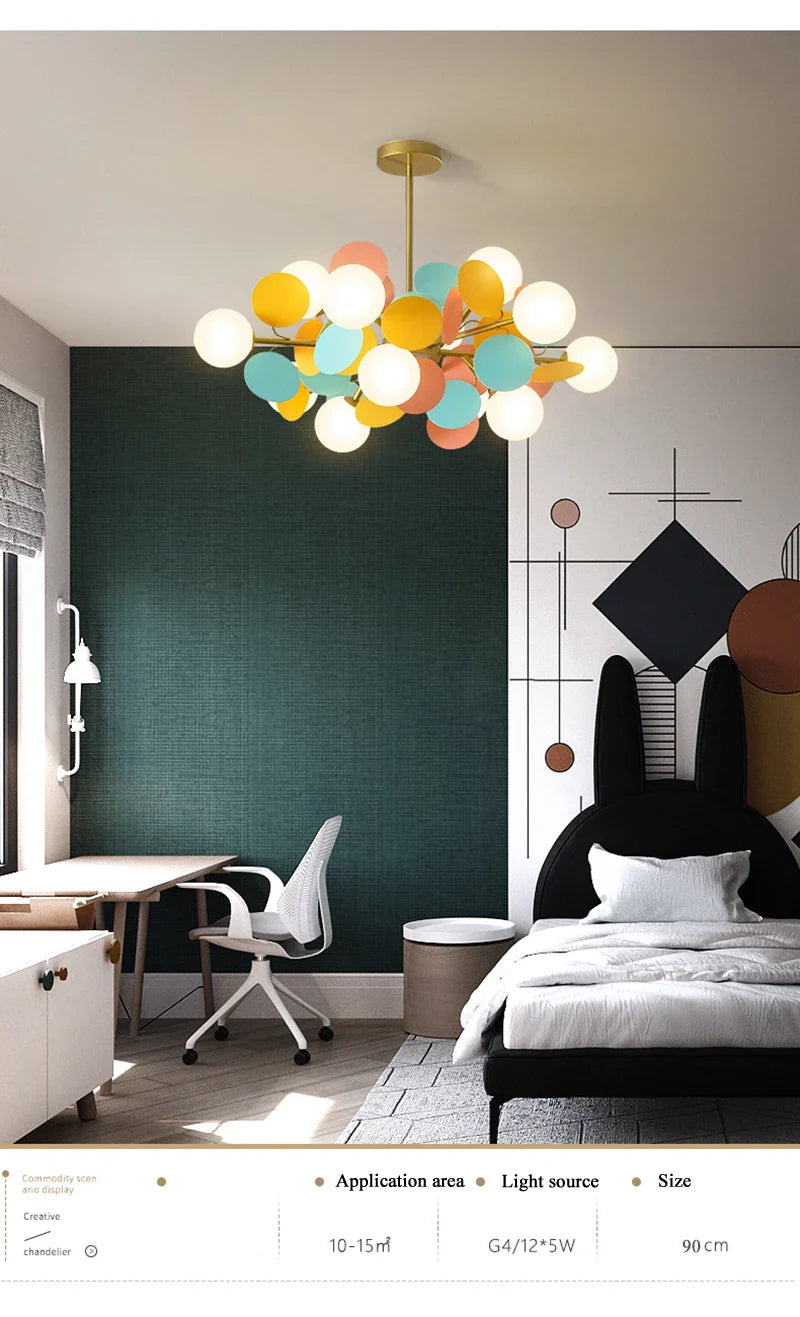 Colorful LED Branch Chandelier for Bedroom-Living Room - Chandelier
