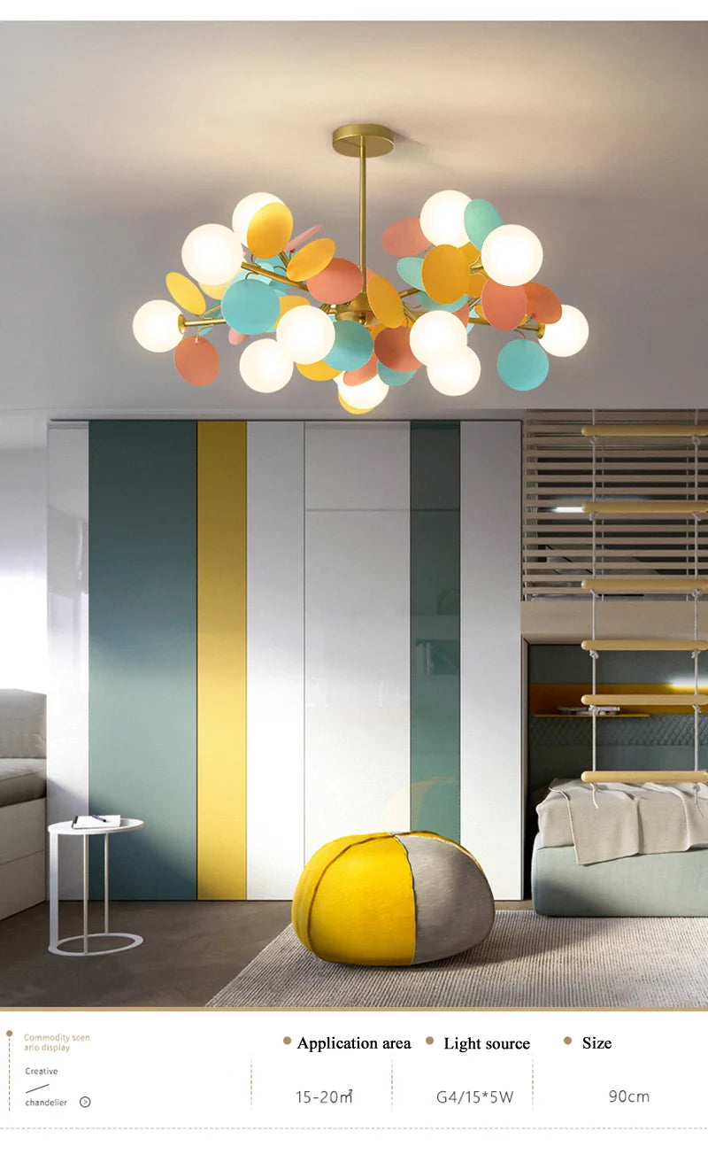 Colorful LED Branch Chandelier for Bedroom-Living Room - Chandelier