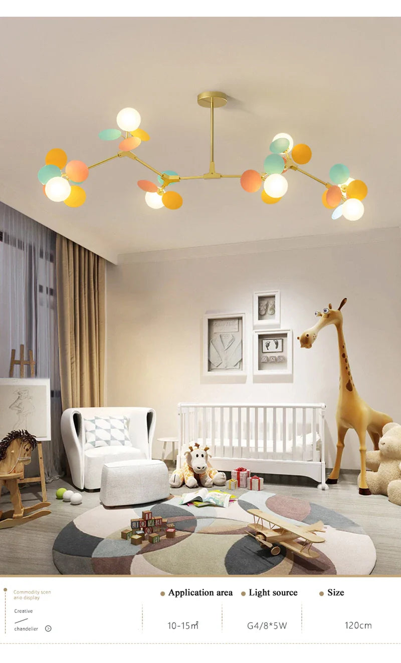 Colorful LED Branch Chandelier for Bedroom-Living Room - Chandelier
