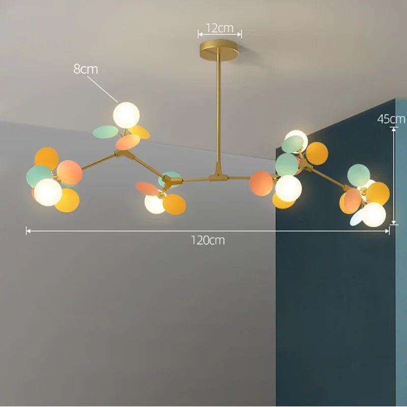 Colorful LED Branch Chandelier for Bedroom-Living Room - Style B 8 heads - Chandelier