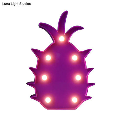 Colorful LED Fruit Shaped Table Lamp for Kids' Bedroom - Battery Operated Nightstand Light