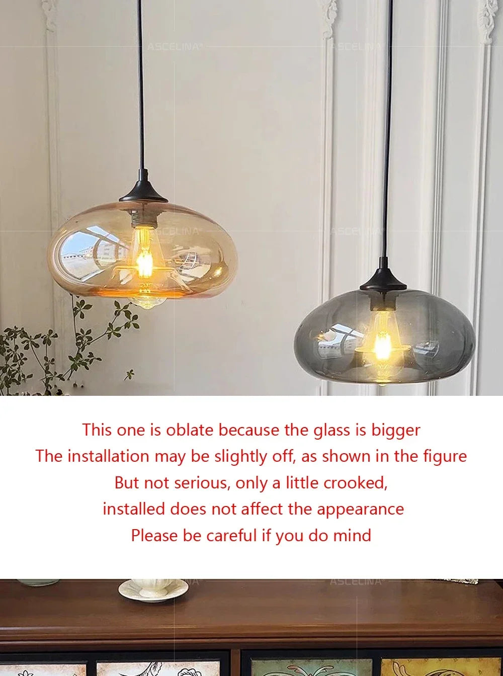Colorful LED Glass Pendant Lights for Restaurant