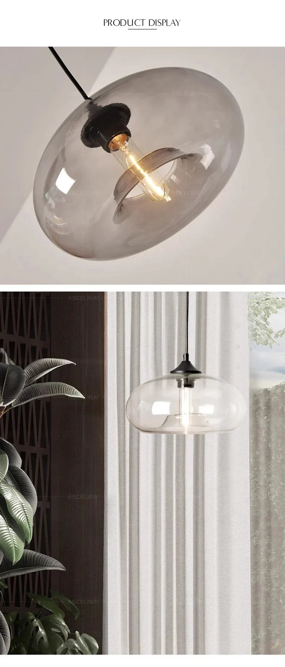 Colorful LED Glass Pendant Lights for Restaurant