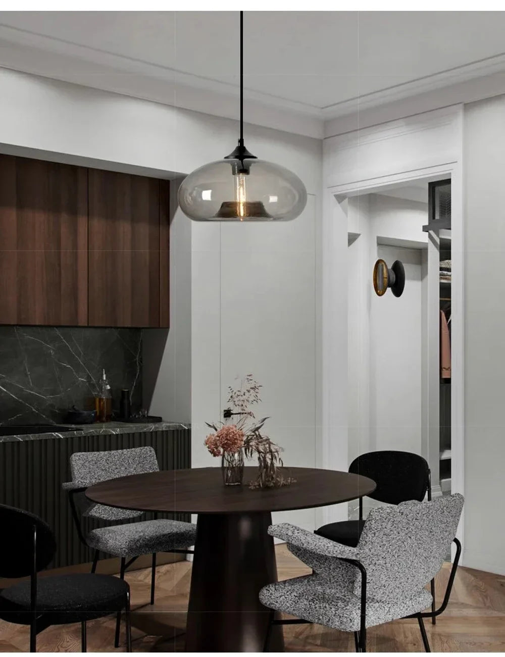 Colorful LED Glass Pendant Lights for Restaurant
