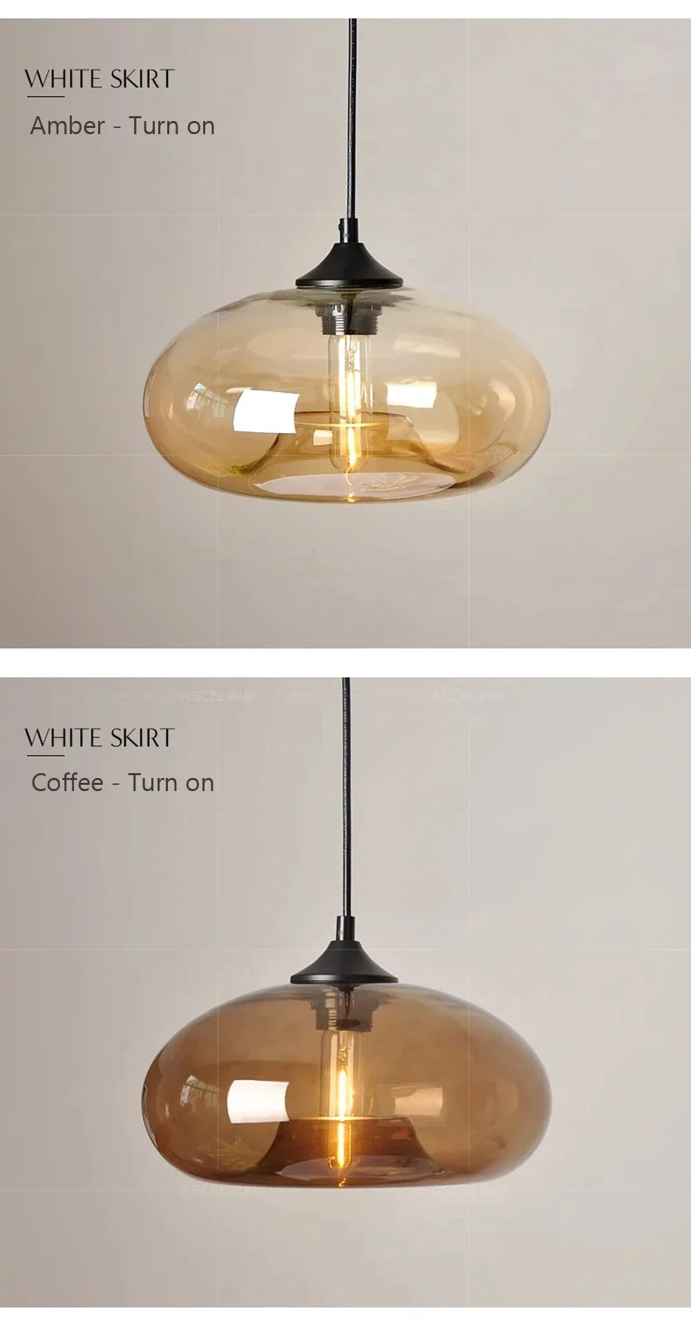 Colorful LED Glass Pendant Lights for Restaurant