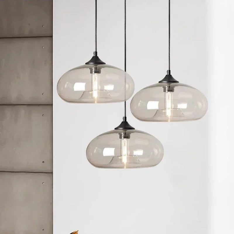 Colorful LED Glass Pendant Lights for Restaurant