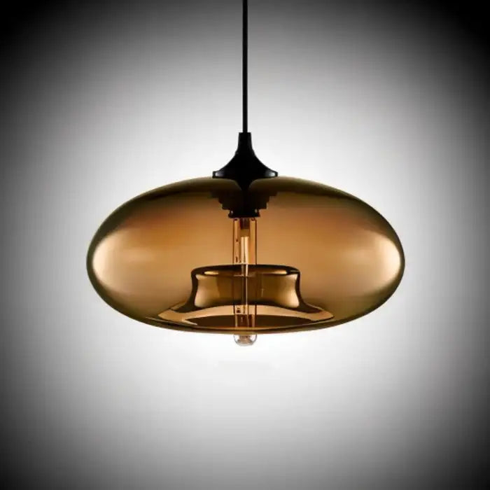 Colorful LED Glass Pendant Lights for Restaurant - Coffee / warm light bulb