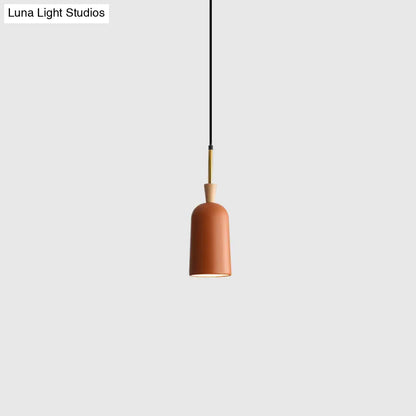 Colorful Macaron Pendant Light with Metal Shade - Industrial Hanging Lamp