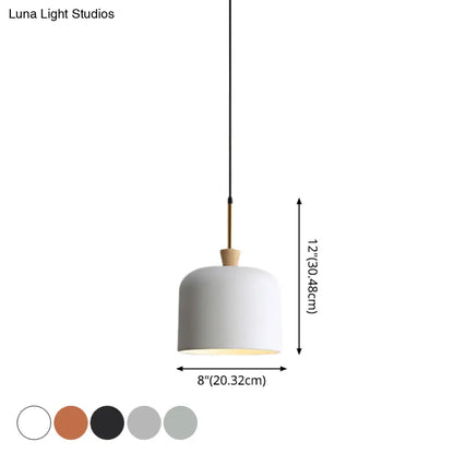 Colorful Macaron Pendant Light with Metal Shade - Industrial Hanging Lamp