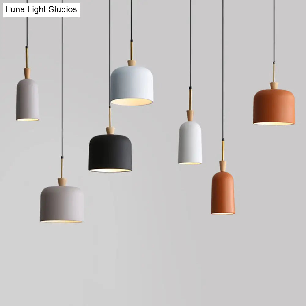 Colorful Macaron Pendant Light with Metal Shade - Industrial Hanging Lamp