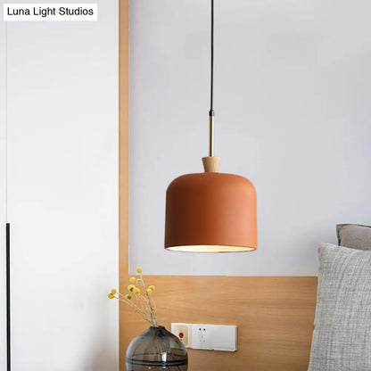 Colorful Macaron Pendant Light with Metal Shade - Industrial Hanging Lamp