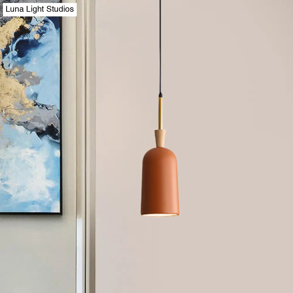 Colorful Macaron Pendant Light with Metal Shade - Industrial Hanging Lamp