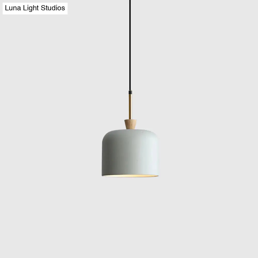 Colorful Macaron Pendant Light with Metal Shade - Industrial Hanging Lamp