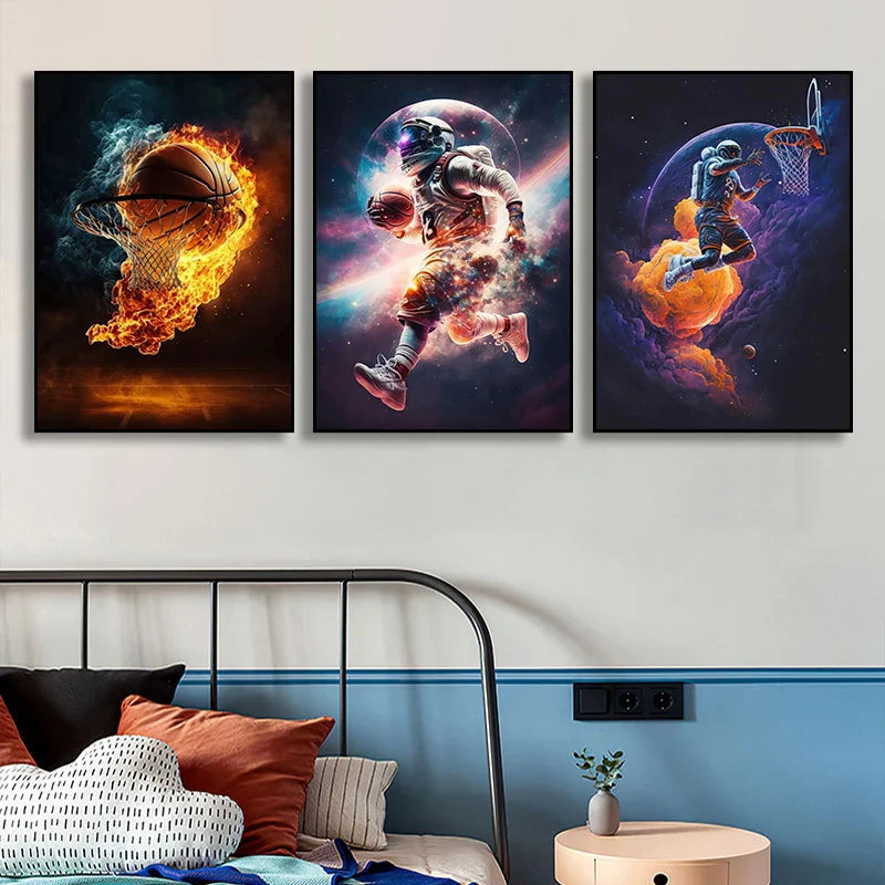 Colorful Nordic Basketball Sports Posters for Boys - Posters