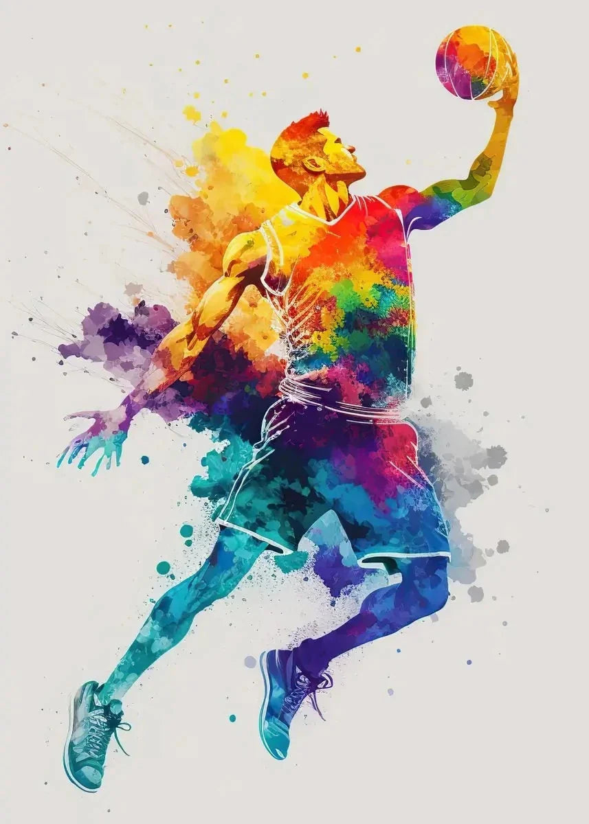 Colorful Nordic Basketball Sports Posters for Boys - T / 30X40cm No Framed - Posters