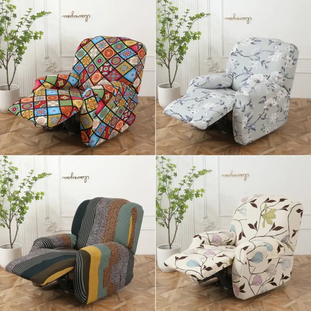 Colorful patchwork elastic fabric sofa cover fitting recliner for living room furniture protection and style