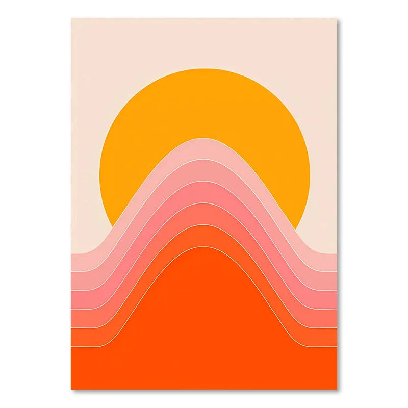 Colorful Retro Art Prints for Boho Living Room - Posters