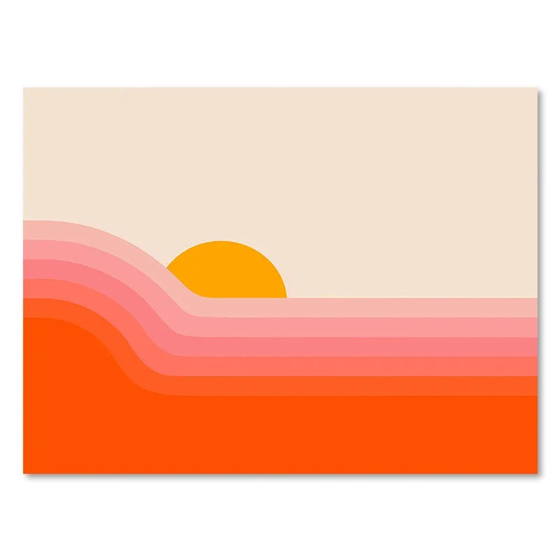 Colorful Retro Art Prints for Boho Living Room - Posters