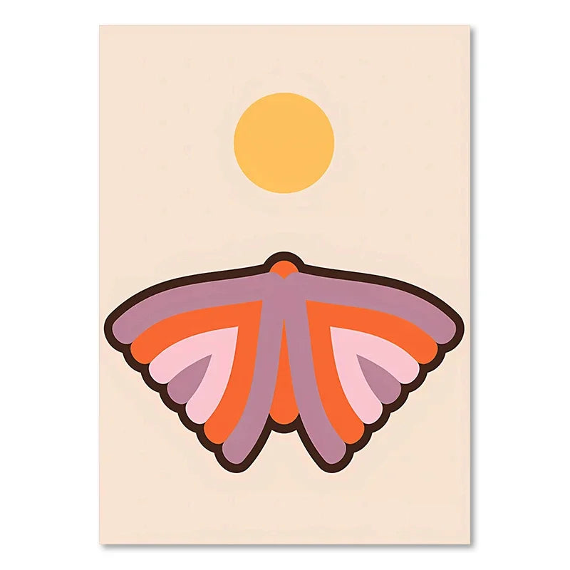 Colorful Retro Art Prints for Boho Living Room - Posters