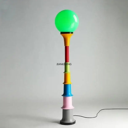 Vibrant decorbites colorful retro led floor lamp with glowing green bulb for bedroom multi colored light decor