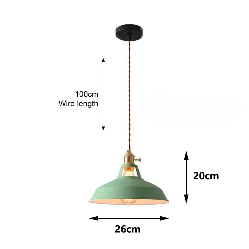 Colorful Retro Pendant Lights for Home Decor - Green / 1pcs / No Bulb