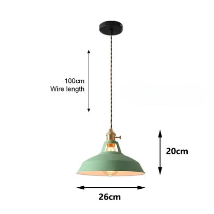 Colorful Retro Pendant Lights for Home Decor - Green / 1pcs / No Bulb