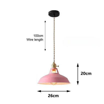 Colorful Retro Pendant Lights for Home Decor - Pink / 1pcs / No Bulb
