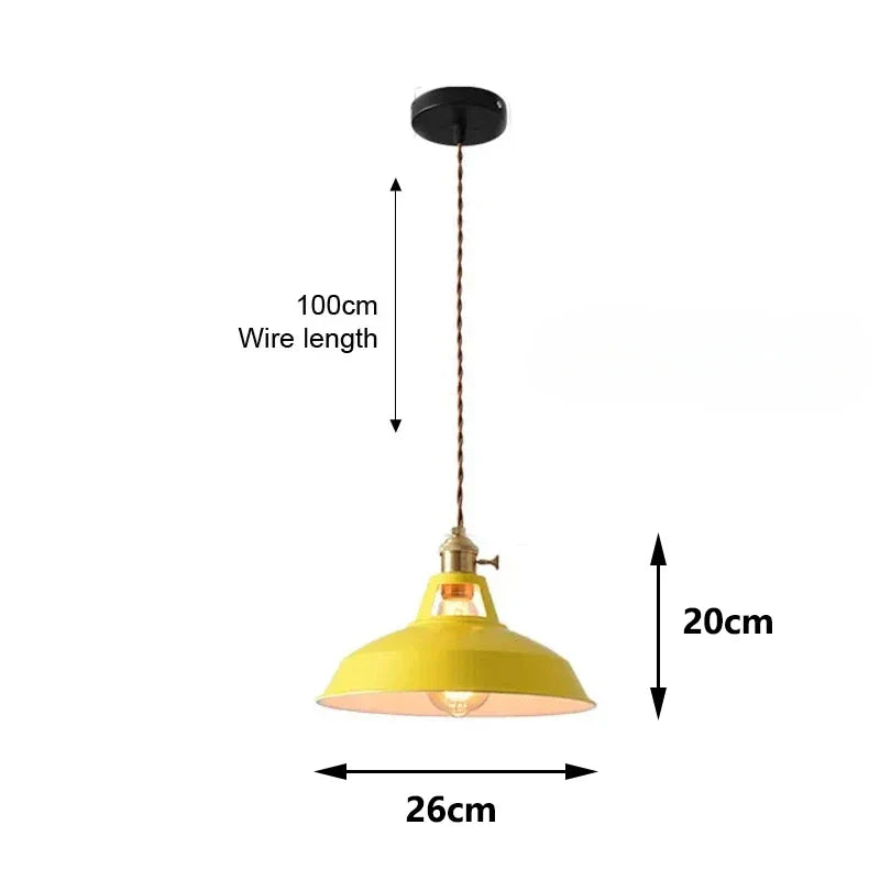 Colorful Retro Pendant Lights for Home Decor - Yellow / 1pcs / No Bulb