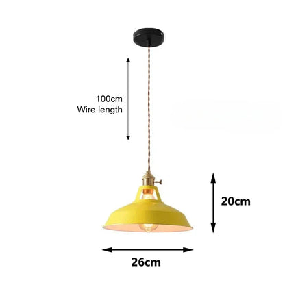 Colorful Retro Pendant Lights for Home Decor - Yellow / 1pcs / No Bulb