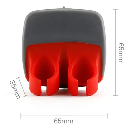 Red and gray silicone decorbites fruit peeler slicer with three slots for kitchen vegetable tool organization