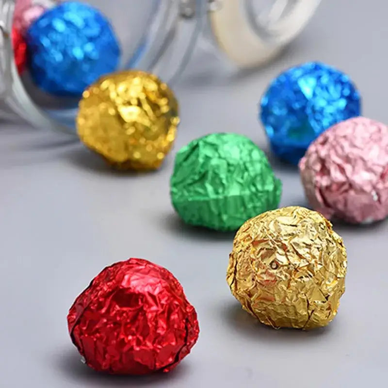 Colorful tinfoils 8x8cm in red gold green blue and pink used for kitchen candy and chocolate wrapping decorbites colorful tinfoils
