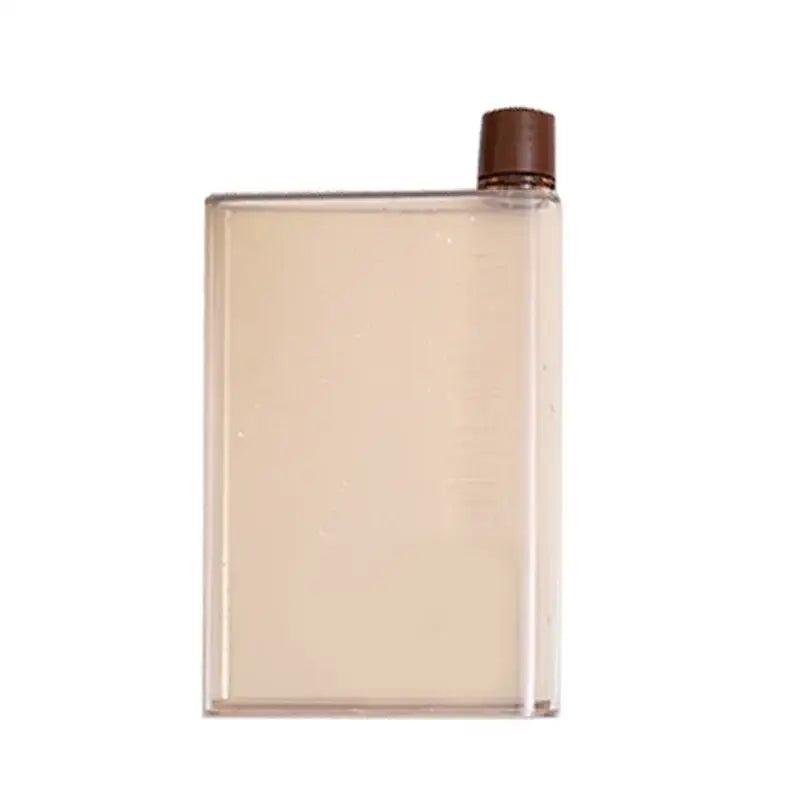 Clear rectangular crystal water bottle with brown screw-on cap for kitchen sports use by decorbites crystal water