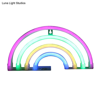 Colorful USB LED Night Light for Bedside, Wall-mounted