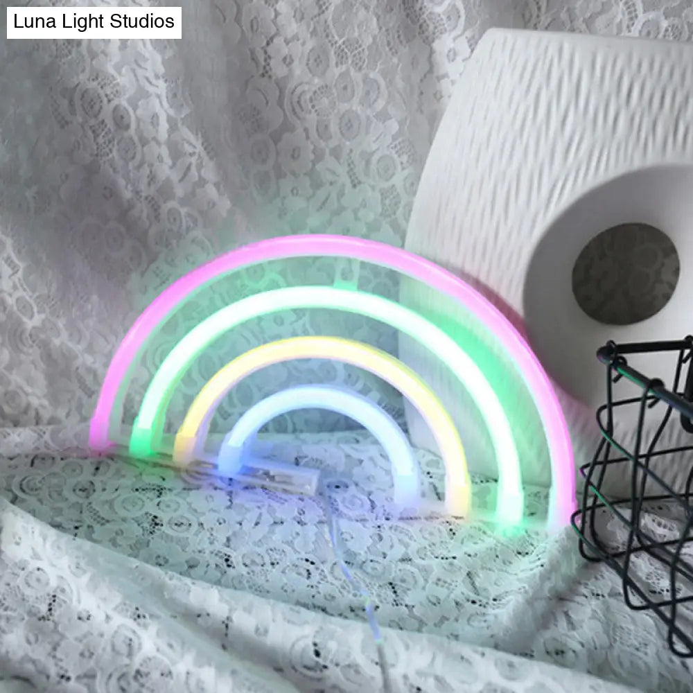 Colorful USB LED Night Light for Bedside, Wall-mounted