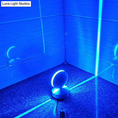 Compact Aluminum Circle LED Night Table Lamp in Vibrant Purple/Yellow/Red Light with White Finish"

Note: The revised title maintains SEO keywords, while providing a more concise and catchy description of the product.